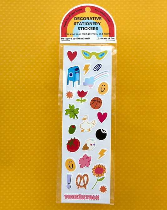 Stationery Sticker Sheet Pack