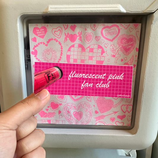 Fluorescent Pink Fan Club Sticker